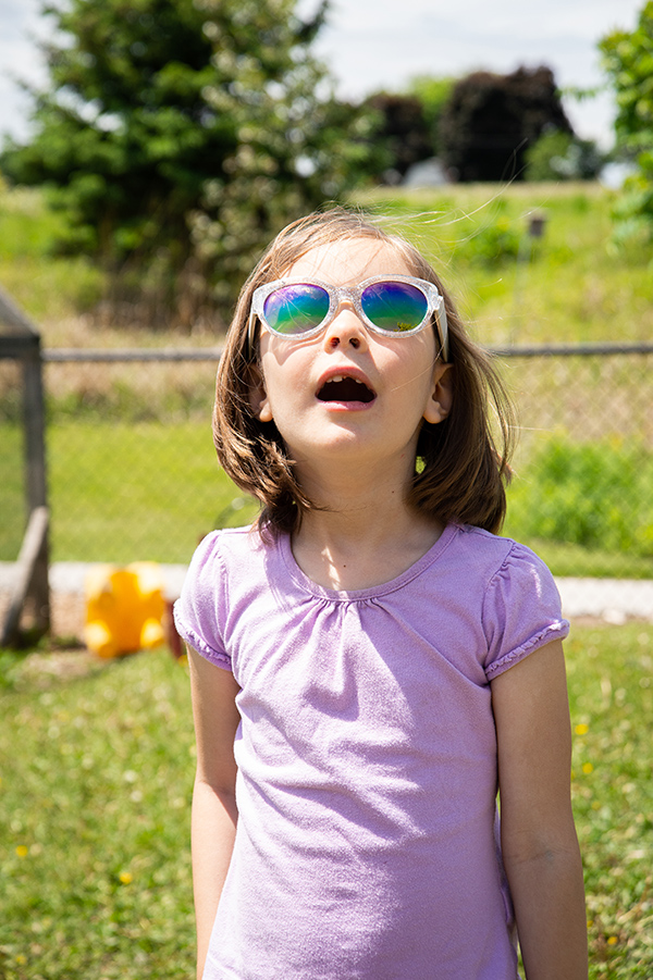 Child in sunglasses